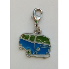 Klik-aan hanger met volkswagenbusje blauw groen